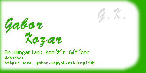 gabor kozar business card